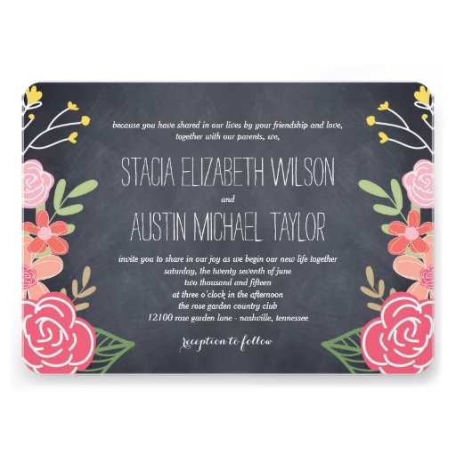 Radiant Florals Wedding Invitation - Pink