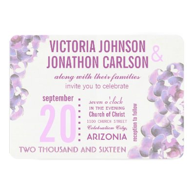 Radiant Orchid Succulent Modern Typography Wedding Custom Invites