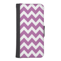 Radiant orchid White chevron iPhone 5 wallet case at Zazzle