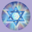 Radiant Star of David Round Stickers