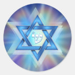 Radiant Star of David Round Stickers
