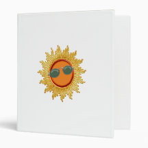 Radiant Sun with Sunglasses 3 Ring Binders