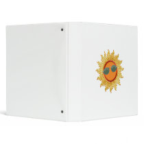 Radiant Sun with Sunglasses 3 Ring Binders