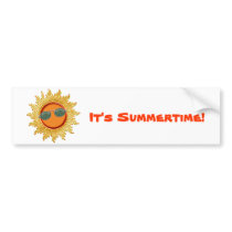 Radiant Sun with Sunglasses Bumper Sticker