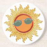Radiant Sun with Sunglasses Coasters