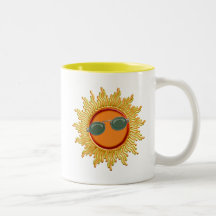 Radiant Sun with Sunglasses Coffee Mugs