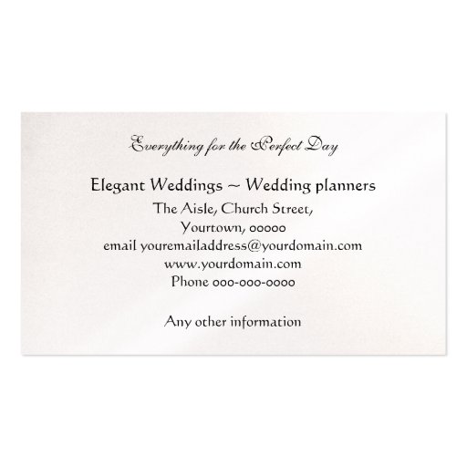 Radiant vintage bride business card templates (back side)