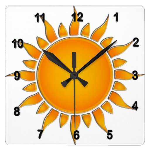 Sun Clocks, Sun Wall Clock Designs