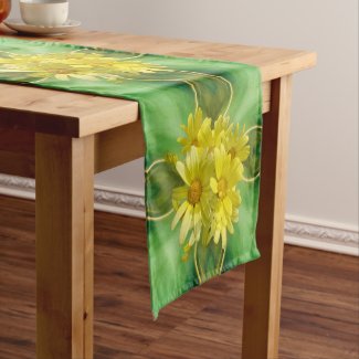 Radiant Yellow Daisies Short Table Runner