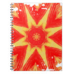 Radiating Sun in orange and Gold Spiral Note Book