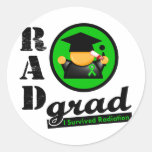 Radiation Grad KIDNEY CANCER Green Ribbon stickers