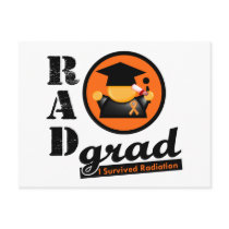 Radiation Grad KIDNEY CANCER Orange Ribbon Postcards