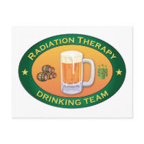 Radiation Therapy Drinking Team postcards
