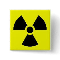 Radiation Trefoil Sign Symbol Warning Sign Symbol Pinback Buttons
