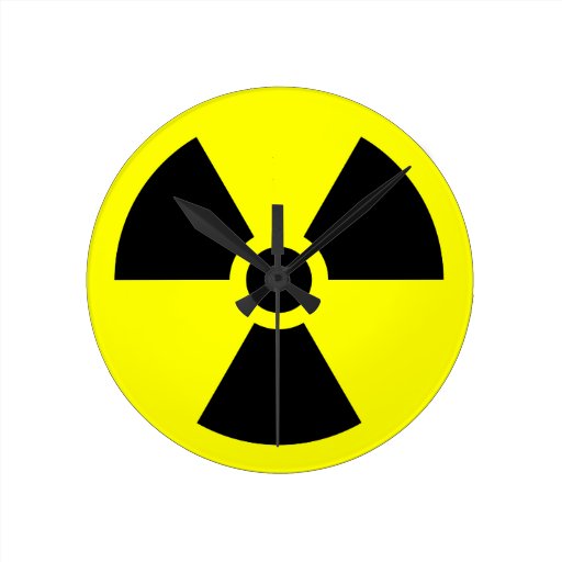 Radiation Trefoil Symbol Round Wallclocks Zazzle