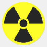 RADIATION WARNING ROUND STICKER
