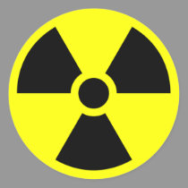 RADIATION WARNING stickers