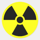 Radiation Warning Symbol Round Sticker