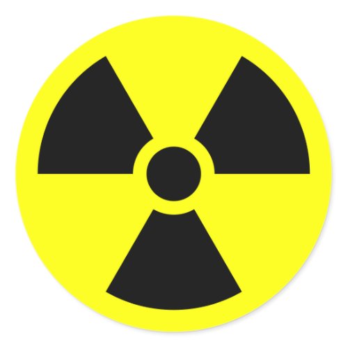 Radiation Warning Symbol zazzle_sticker