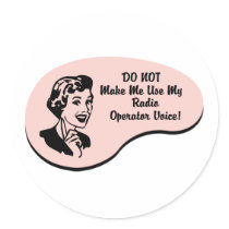 Radio Operator Voice Round Stickers