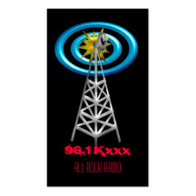 radio waves business card template