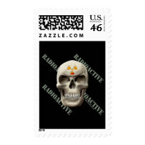 Radioactive Evil Skull postage