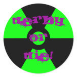 Radioactive Green and Black Roller Derby Sticker