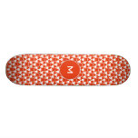 Radioactive pattern on red skate board decks