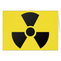 Radioactive radiation nuclear atomic symbol greeting cards