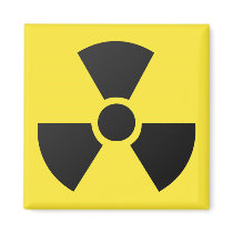 Radioactive radiation nuclear atomic symbol refrigerator magnet
