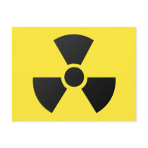 Radioactive radiation nuclear atomic symbol postcard