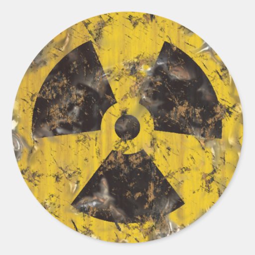 Radioactive Rusted Classic Round Sticker Zazzle