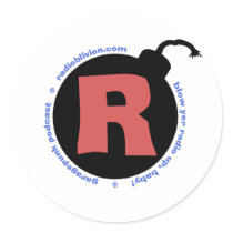 RadiOblivion R-Bomb Round Sticker