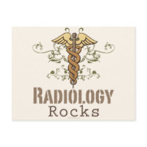 Radiology Rocks Caduceus Postcard
