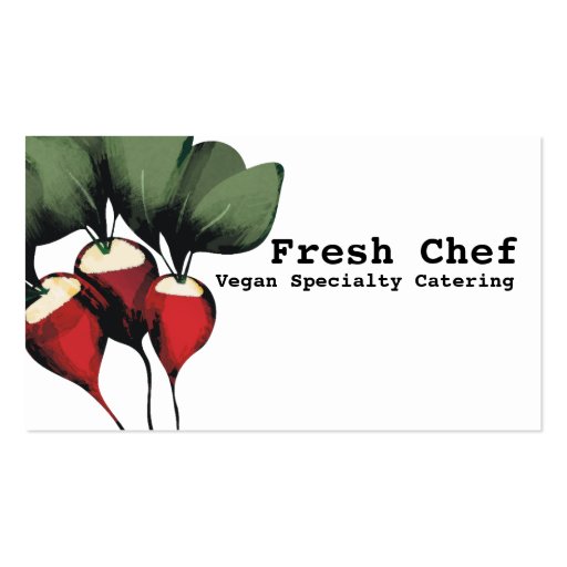radishes vegetable chef catering business cards (front side)