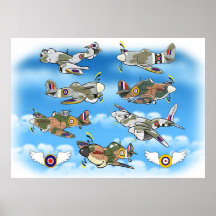 raf  famous ww2 fighters print