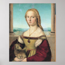 Raffaello Sanzio da Urbino - dama col liocorno Poster