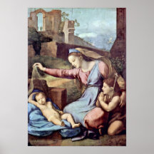 Raffaello Sanzio da Urbino - Madonna with a crown Print