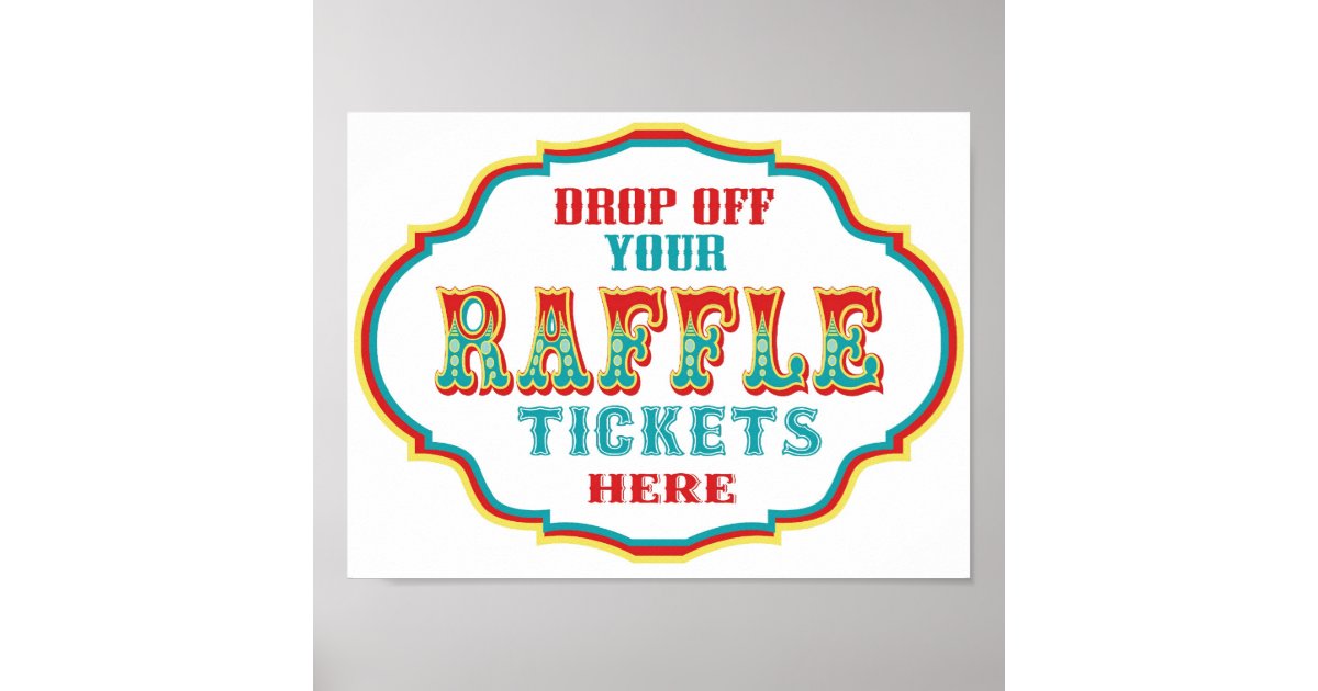 raffle ticket booth sign poster zazzle raffle ticket signs