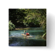 Rafting on the Martha Brae River, Falmouth, Pinback Buttons