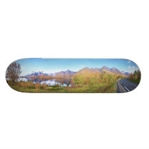 Raftsundet & Mountains Trolltinden Hinnoya Norway Skate Boards
