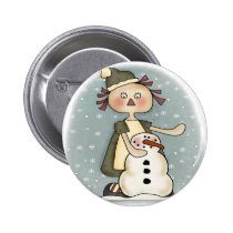 Rag Doll and Snowman Friend buttons