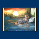 ragazza nel mare dipinto originale inedito stampat posters