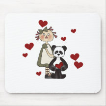 Ragdoll and Panda Valentines Mouse Pads