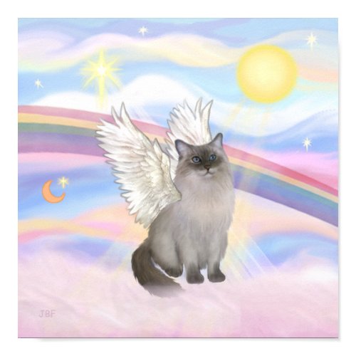 Ragdoll Cat (Blue Point) Angel - Clouds print