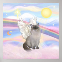 Ragdoll Cat (Blue Point) Angel - Clouds Print