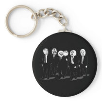 rage comic meme faces walking keychain