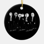 Rage Comic Meme Faces Walking. Me Gusta. Christmas Tree Ornament