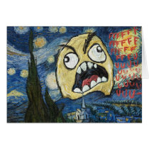Rage Face Meme Face Comic Classy Painting Cards