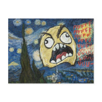 Rage Face Meme Face Comic Classy Painting Post Card